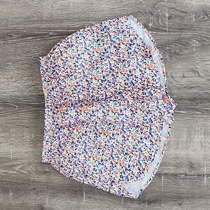 Vintage Retro 90's Moving Comfort Multicolor Abstract High Waist Running Shorts